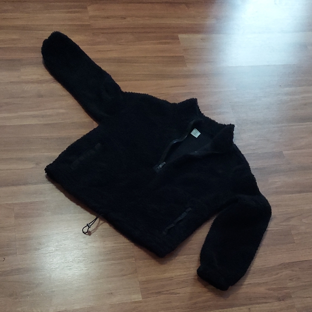 No Boundaries Black Fleece Puffer 3/4 Zip Jacket